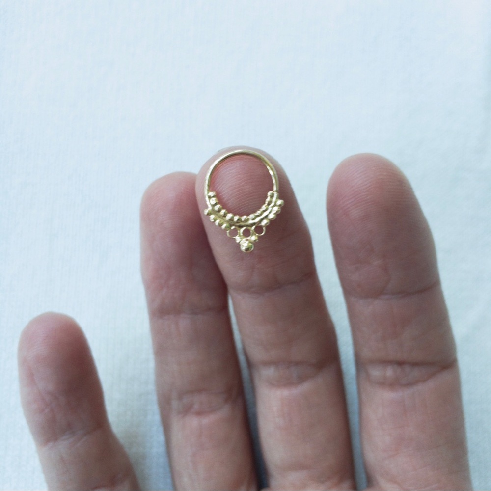 Studio Lil Septum Ring 14K Solid Gold 8mm diameter